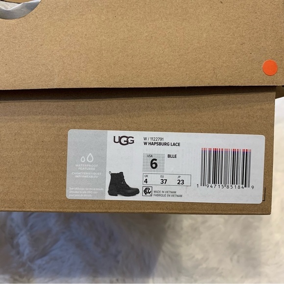 NWT UGG Hapsburg Lace Up Hiker Boots waterproof size 6 - Picture 6 of 7